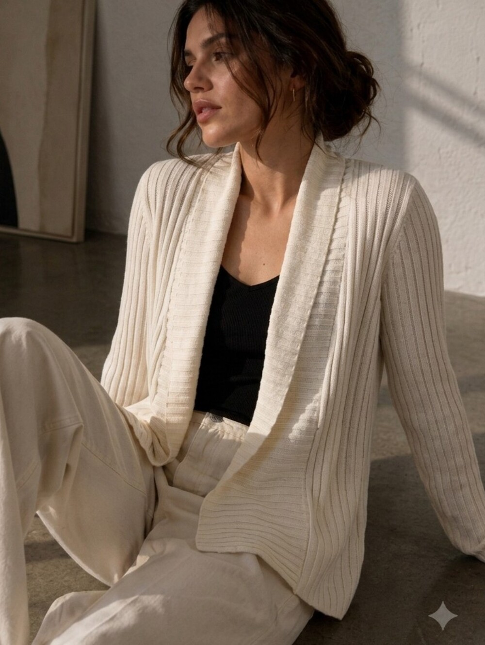 Express Classic Coastal White Spring Cardigan Size M